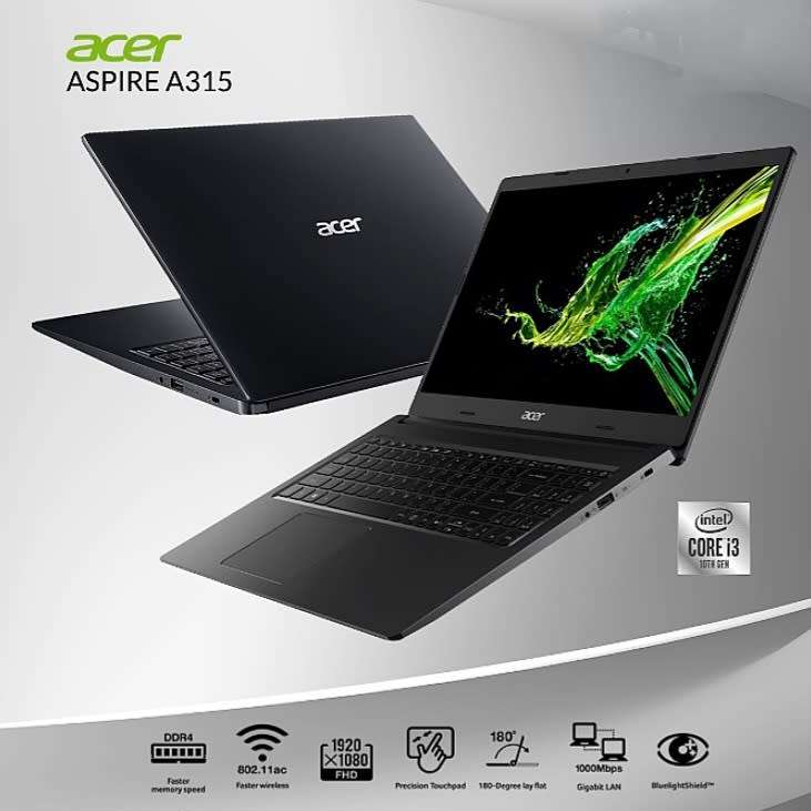 Acer Aspire 3 Laptop - Intel Core i3-1005G1 8GB RAM 1TB HDD