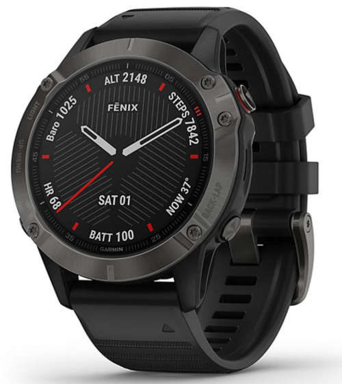 Garmin fenix 6 Pro Sapphire Edition, Carbon Gray with Black Band