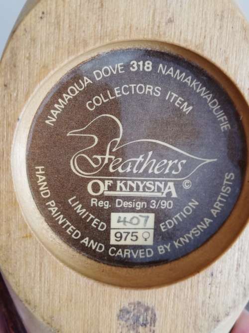 FEATHERS OF KNYSNA : NAMAQUA DOVE