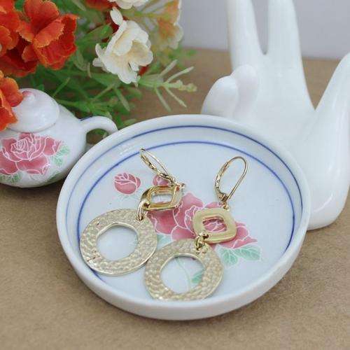 NIB PRINCESS HOUSE YELLOW GP LEVERBACK EARRINGS E1301