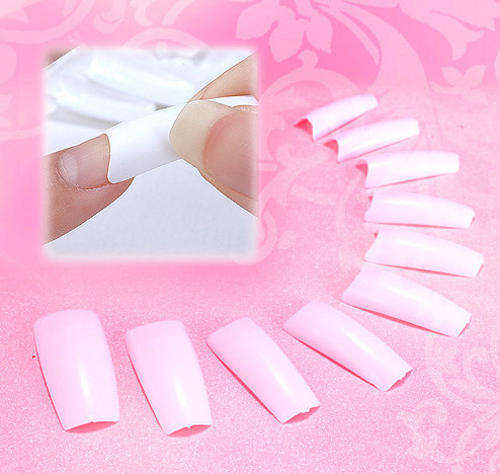 500 White French False Acrylic Artificial Nail Art Tips