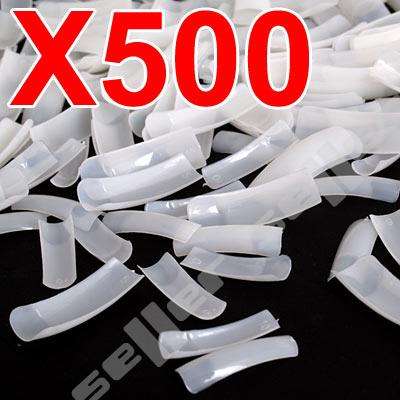 500 Natural French Acrylic UV Gel False Nail Art Tips
