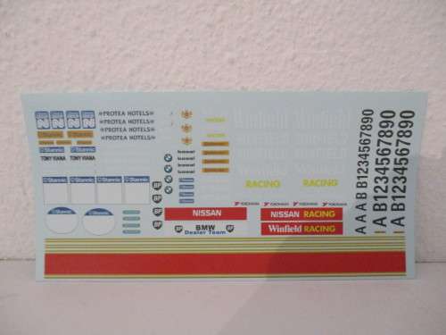 1/32 SCALE WATERSLIDE DECALS WINFIELD FOR SCX,SCALEXTRIC,NINCO,CARRERA,FLY AND SLOTIT CARS