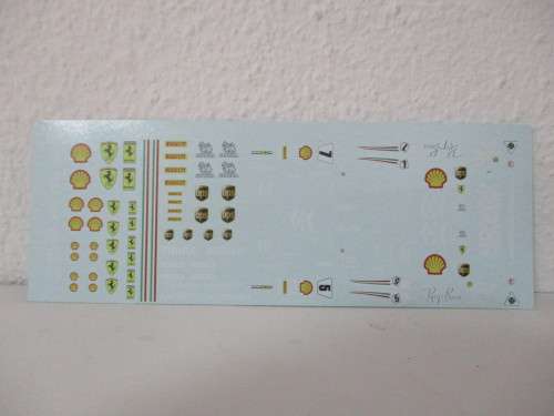 1/32 SCALE SLOT CAR OR DIE CAST WATERSLIDE DECALS FOR F1 FERRARI (2019)