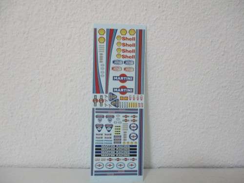 1/32 SCALE WATERSLIDE DECALS MARTINI FOR SLOT CARS IE:SCX SCALEXTRIC NINCO AND CARRERA