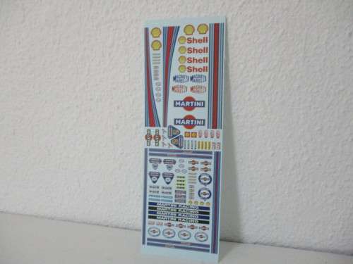 1/32 SCALE WATERSLIDE DECALS MARTINI FOR SLOT CARS IE:SCX SCALEXTRIC NINCO AND CARRERA