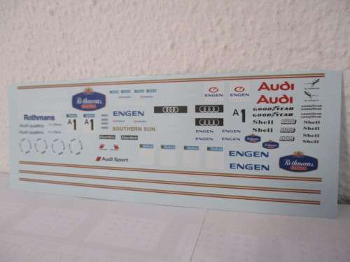 1/32 SCALE SLOT CAR AND DIE CAST WATERSLIDE DECALS ROTHMANS FOR AUDI 90 (MOSS)