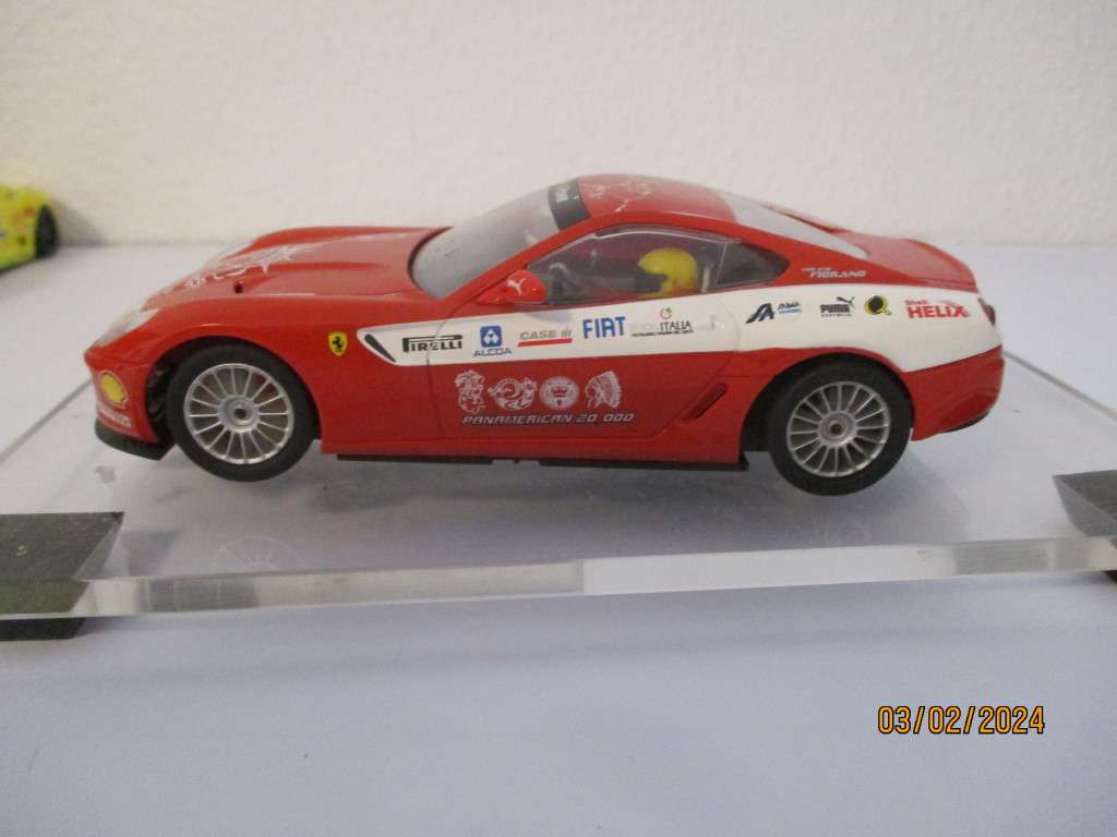 1/32 SCALE FERRARI BODY ON A SCX NASCAR CHASSIS