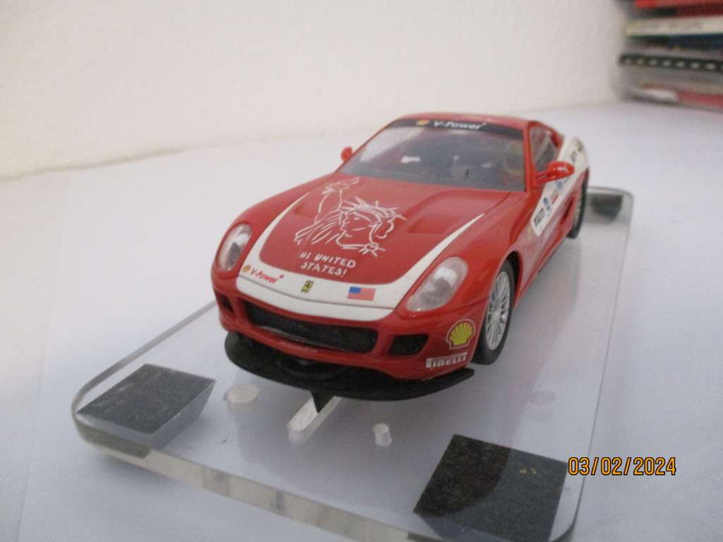 1/32 SCALE FERRARI BODY ON A SCX NASCAR CHASSIS