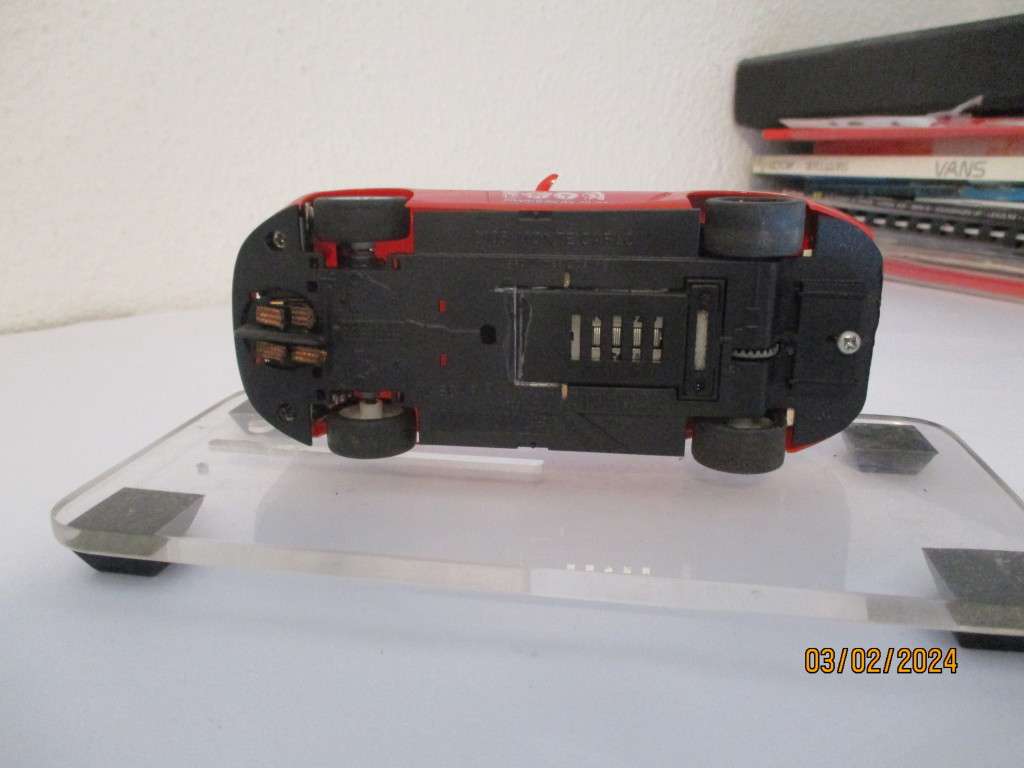 1/32 SCALE FERRARI BODY ON A SCX NASCAR CHASSIS