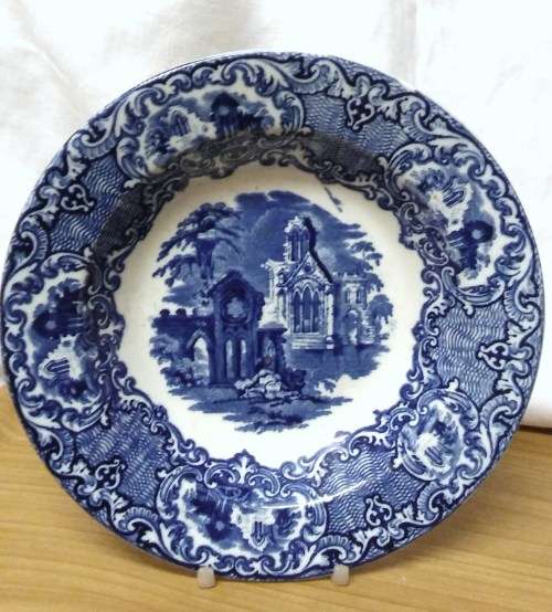 BLUE AND WHITE "ABBEY 1790 " BOWL/PLATE