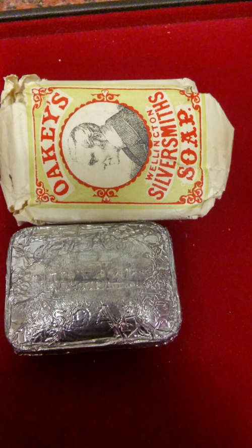 RARE Oakey's Silversmith's Soap, unused and complete in its original wrapper c1800's