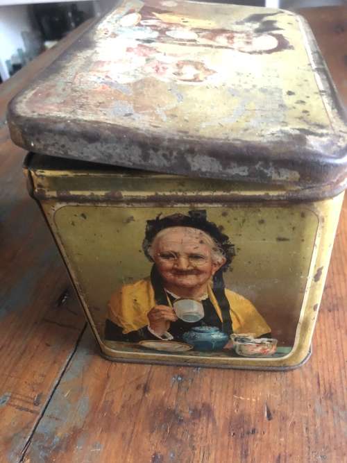 Antique Mazawattee tea caddy tin