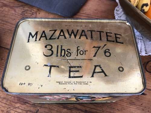 Antique Mazawattee tea caddy tin