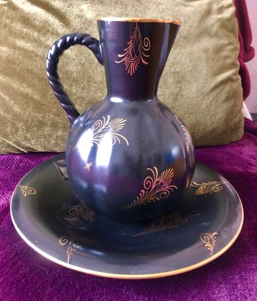 GOUDA HOLLAND ORA -FLORA PITCHER AND SHALLOW BOWL/PLATE