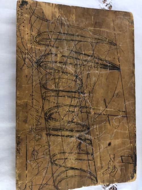 WOW  !SUPER RARE FIND !!  WOOD BLOCK/ CUTTING DESIGNED BY THE ARTIST