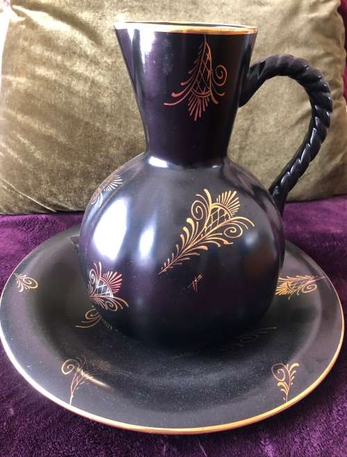 GOUDA HOLLAND ORA -FLORA PITCHER AND SHALLOW BOWL/PLATE