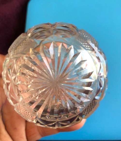 ANTIQUE SILVER TOP CRYSTAL PERFUME BOTTLE WITH ORIGINAL STOPPER c1918 LONDON