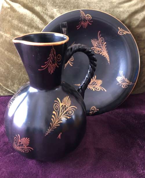 GOUDA HOLLAND ORA -FLORA PITCHER AND SHALLOW BOWL/PLATE