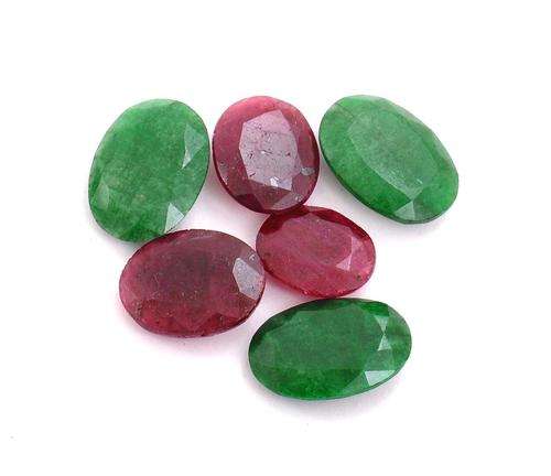 55.80 Ct  Natural Ruby and Emerald Gemstone Lot