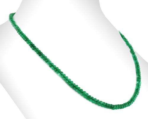 52.15 Ct Brazilian Mines Emerald Gemstone Beaded Necklace - Handmade in India
