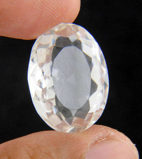 IGLI Certified 25.65 Carat Rock Crystal Gemstone-Oval Cut
