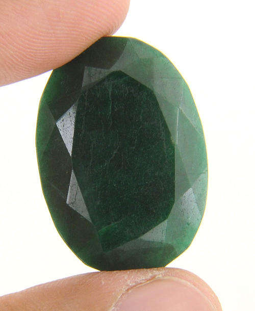 70.50 Ct Natural Beautiful Oval Faceted Brazilian Emerald Gemstone - 32mm/22mm