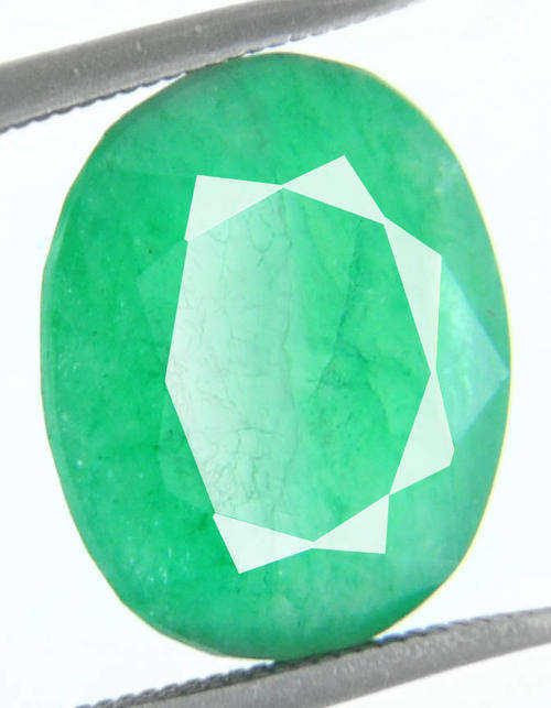 5.35 Carat Certified Oval Mixed Cut Natural Emerald Gemstone-12mm/10mm