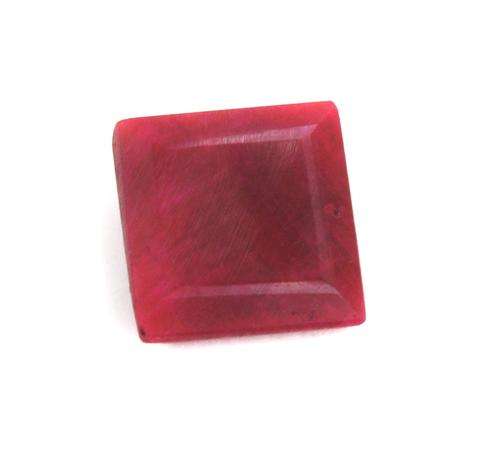 22.11 Ct Princess Cut Natural Blood Red Colour Ruby Gem - 16mm Lustrous Stone