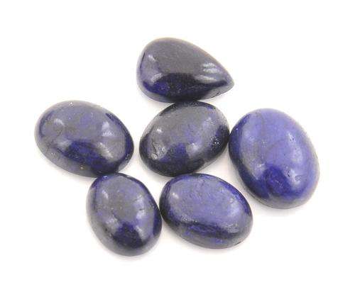 75 Carats IGLI Certified Oval and Pear Cabochon Blue Sapphire Gemstone Lot