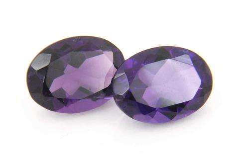 18.70 Ct Certified Oval Mixed Cut Amethyst Gemstone Pair