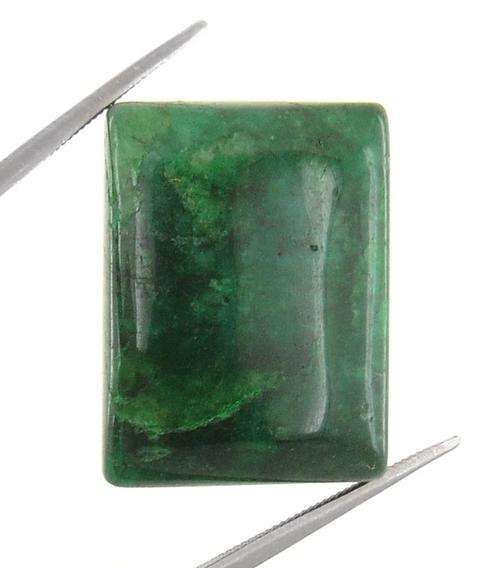 32.65 Ct Certified Rectangular Cabochon Emerald Gemstone