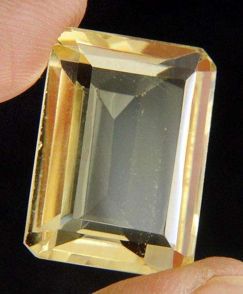 22.45 Ct Certified Emerald Cut Brazilian Citrine Gemstone