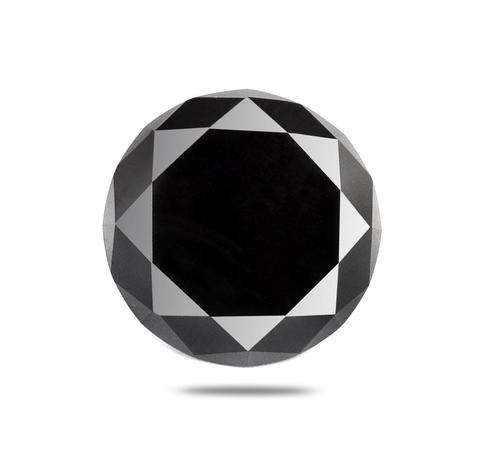 7.01 Ct Round Brilliant Shape Black Moissanite for Ring or Pendant Mounting