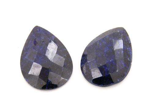 32.58 Ct Certified Pear Checker Cut Natural Blue Sapphire Gemstone Pair