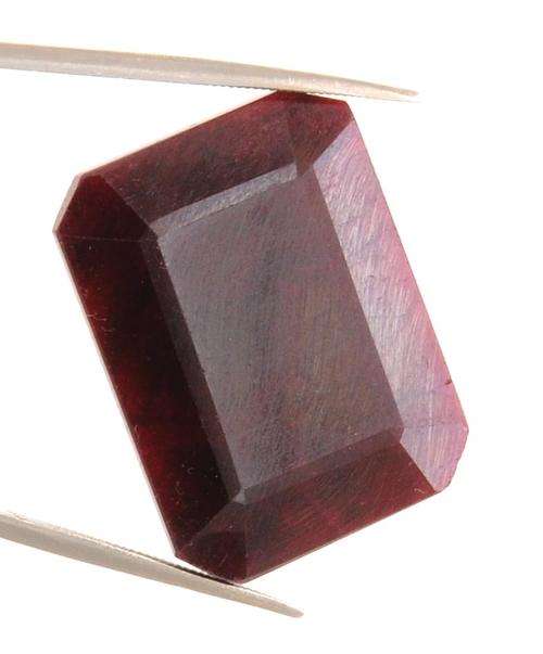 39.51 Ct Certified Emerald Cut Ruby Gemstone from India