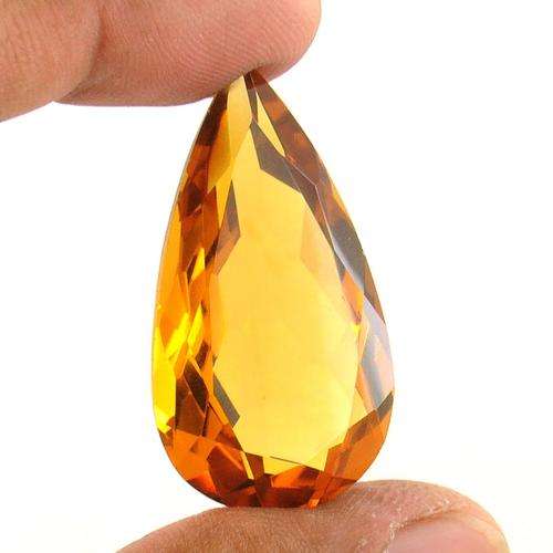 60 Carat Certified Pear Shape Hydro Citrine Gemstone