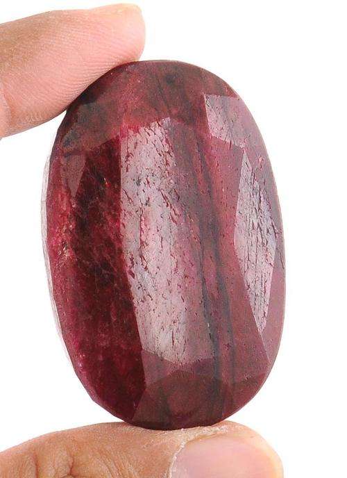 Certified 418 Ct Oval Shape Ruby Gemstone