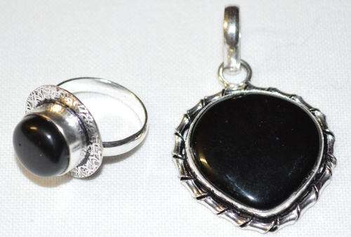 Amethyst Ring and Pendant set in 529 Sterling silver plated ring size M 17 mm