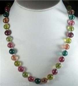 Multi color Tourmaline Round Beads Necklace