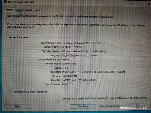 DELL Optiplex 3060 Desktop PC (PC only, no screen)