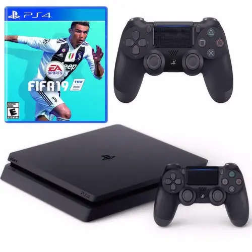 PS4 Slim - 500GB - 2 controllers & FIFA 19