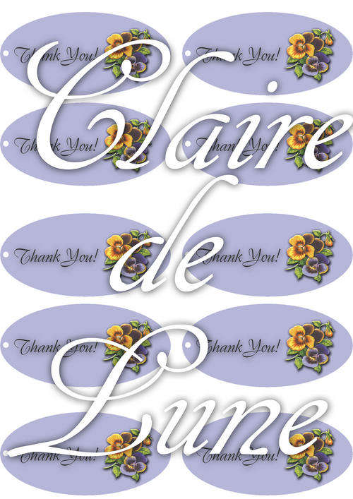 Tags - Pansies x 10 - Thank You - Free Shipping
