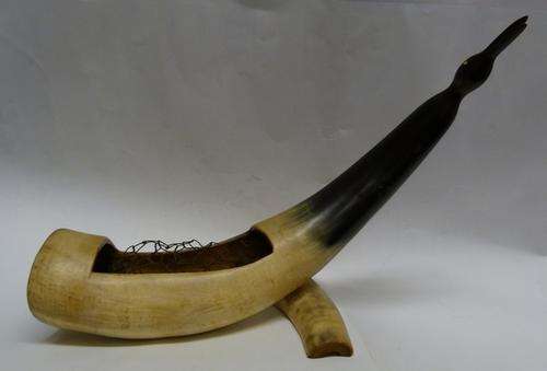 Vintage Bird ornament made from cow's horn