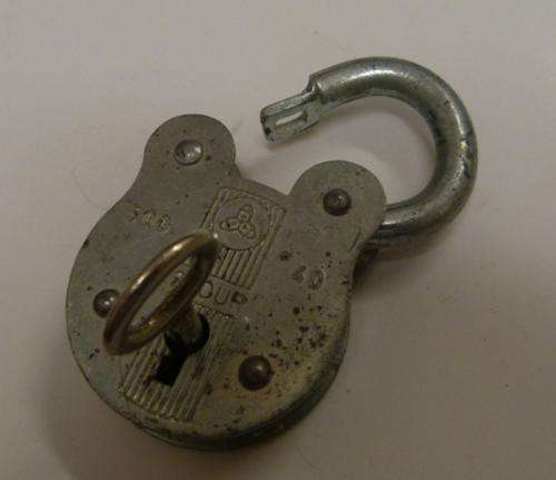 vintage lock with key, made in Western Germany