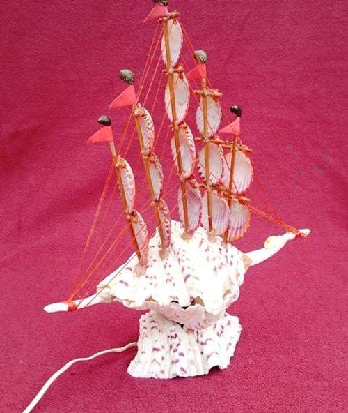 Sea shell ship lamp