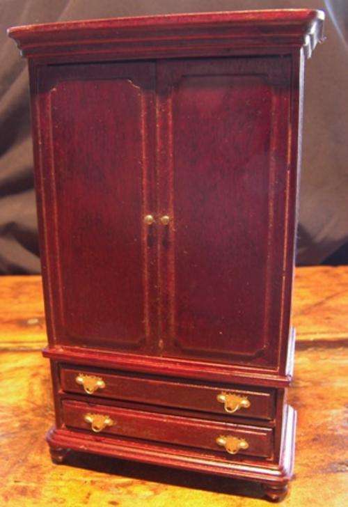 Minature wardrobe with drawers ; 1/12th scale