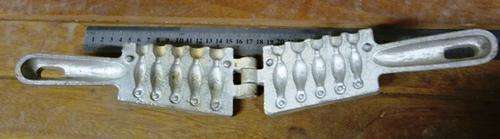 sinker mould ,5 sinkers 3/8 ounce to 11/2 ounce