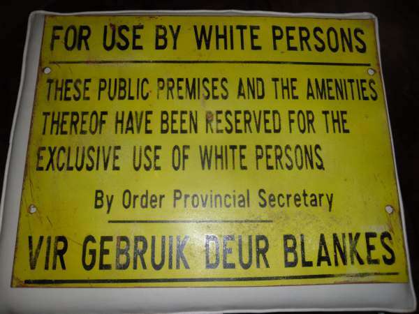 APARTHEID SIGN: ORIGINAL AND RARE ( 55 X 42 CM)