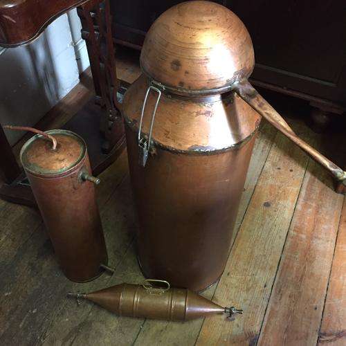 VINTAGE BRASS BRANDY STILL ( 80 CM HIGH )